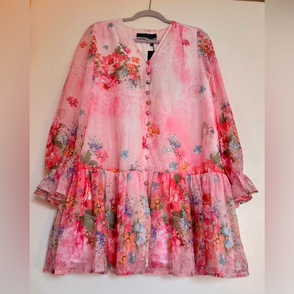 Floral Pink multicolor Mini Dress - Picture 2 of 9